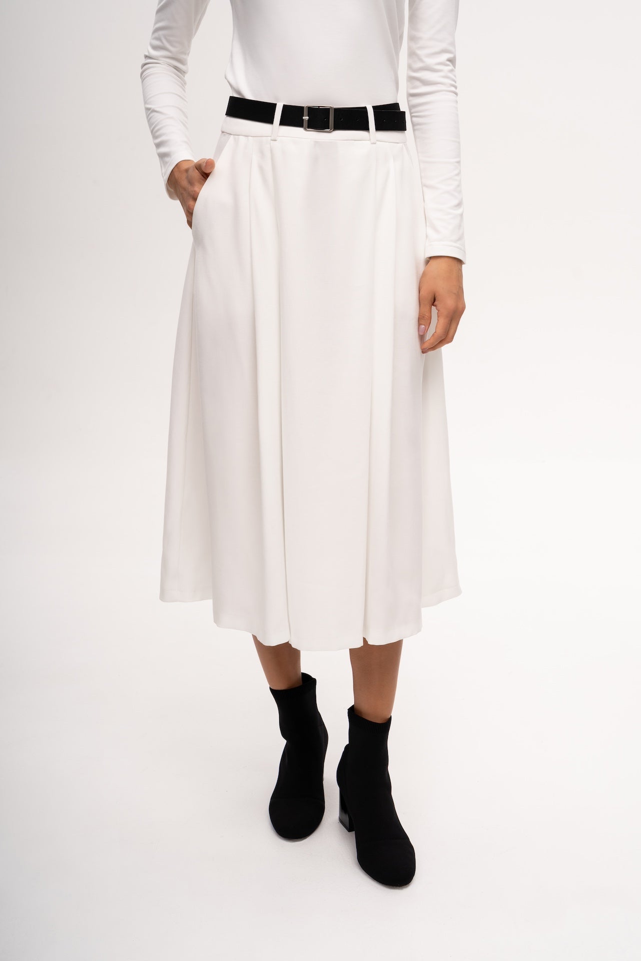 Sway Midi Skirt in Cloud