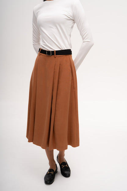 Sway Midi Skirt in Bronze