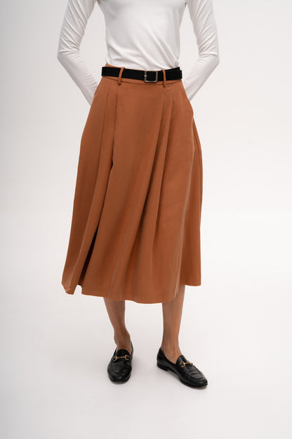 Sway Midi Skirt in Bronze