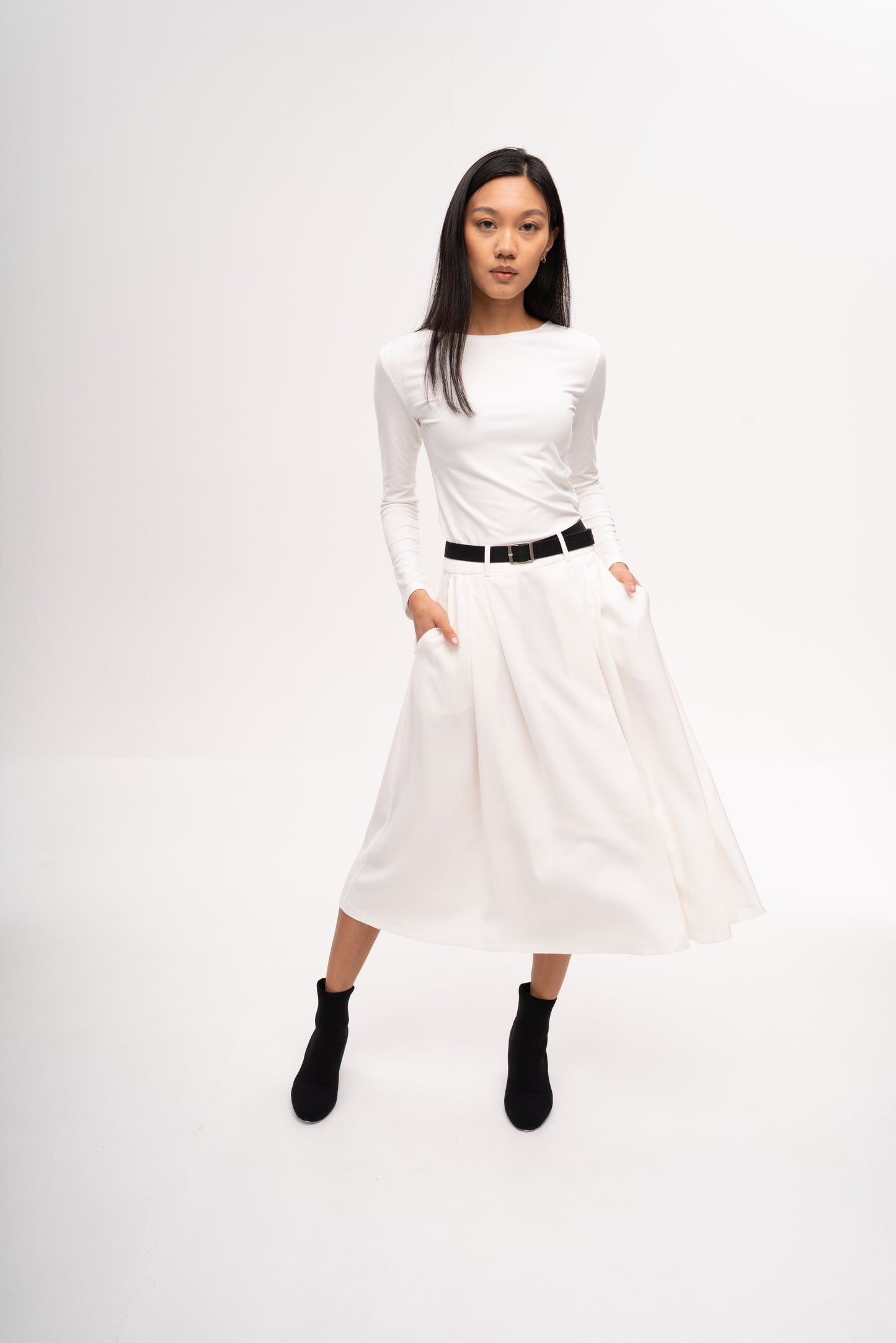 Sway Midi Skirt in Cloud