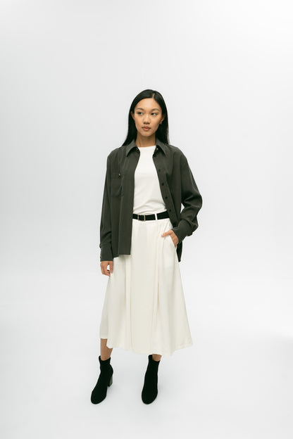 Rune Button-Up in Grey Olive