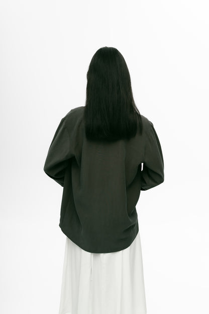 Rune Button-Up in Grey Olive